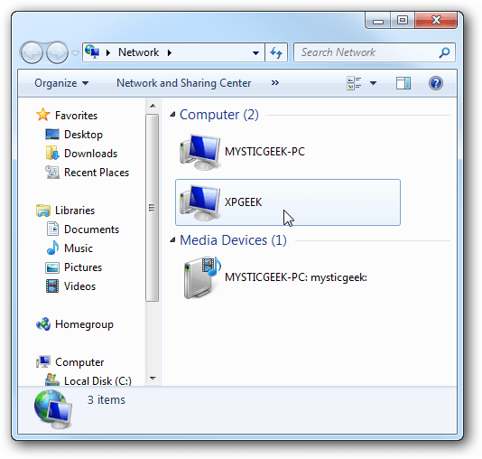 Truy cập Network trên Windows 7