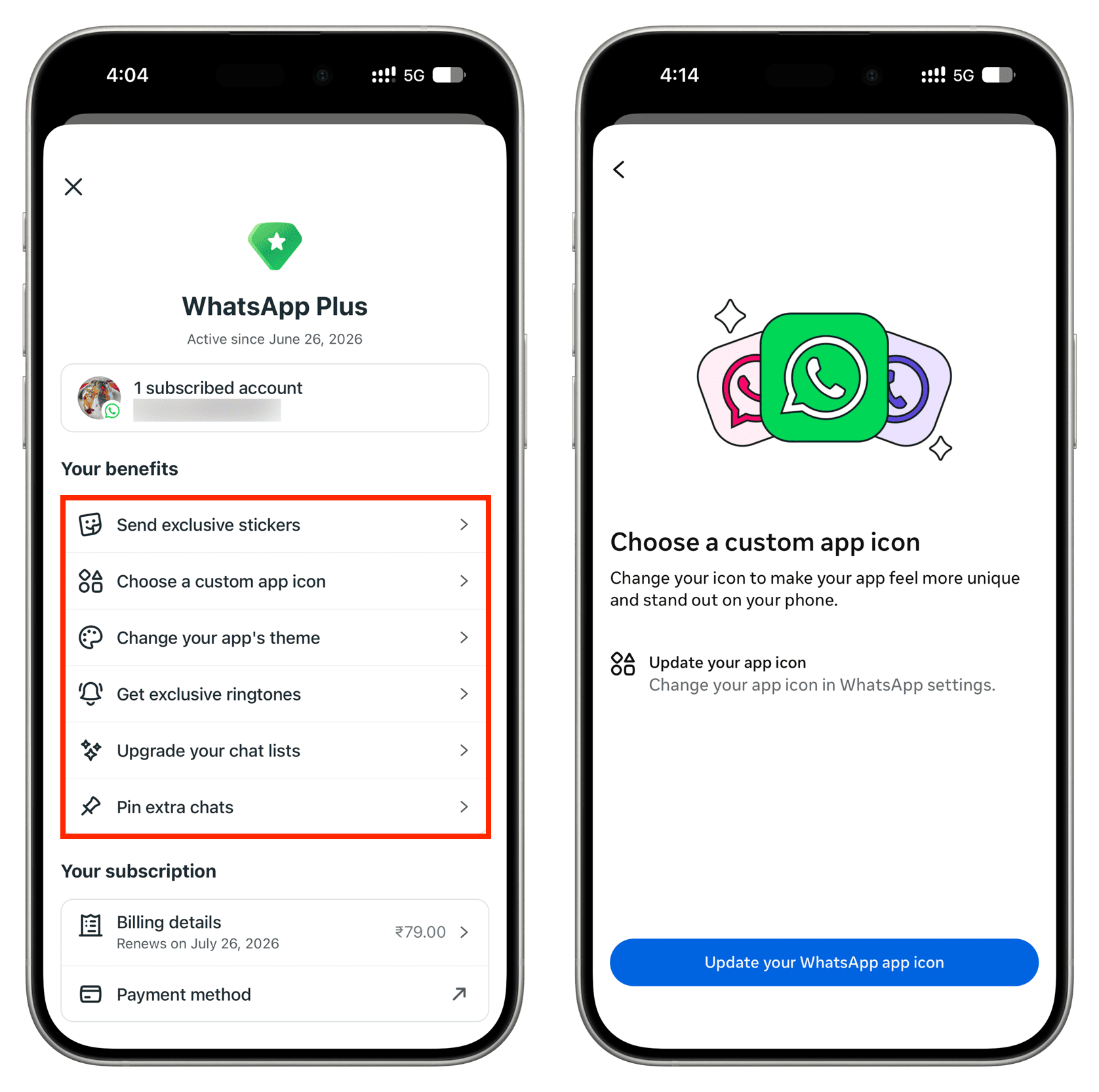 Choose a custom app icon for WhatsApp on iPhone