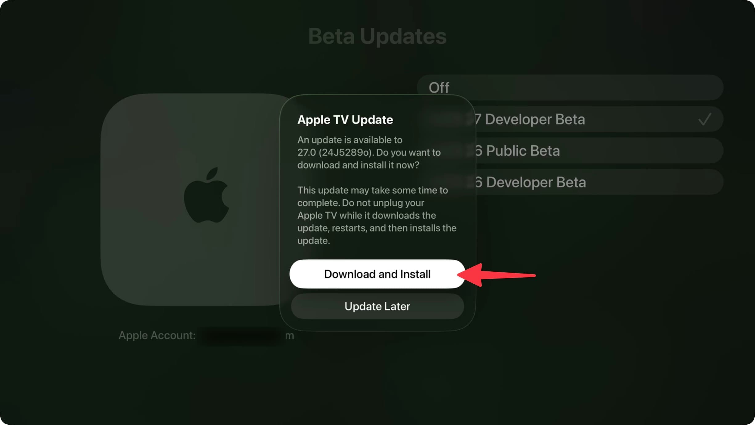 Download and Install tvOS 27 on Apple TV