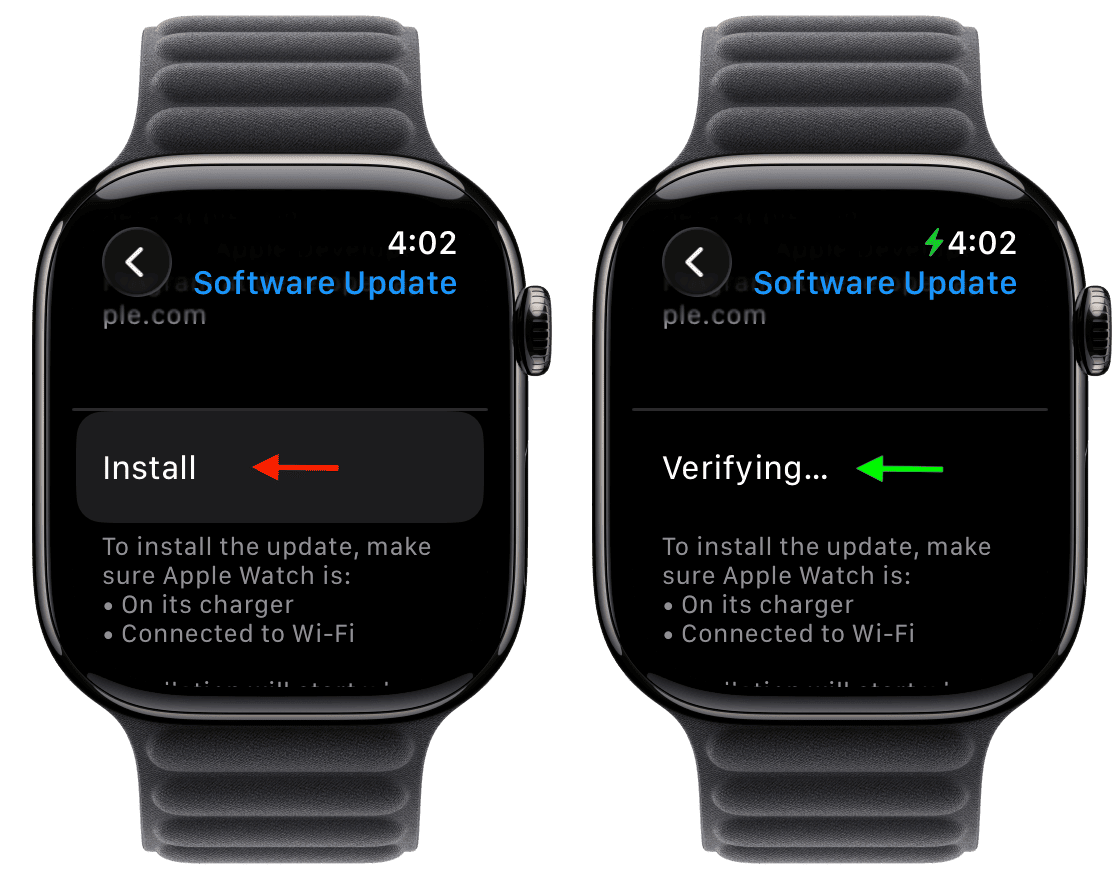 Installing watchOS 27 on Apple Watch