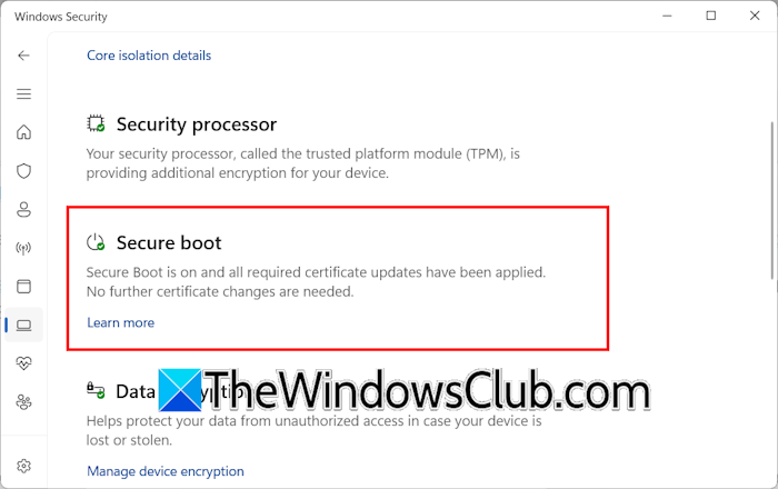 Secure Boot Certificates Install Status Windows Security
