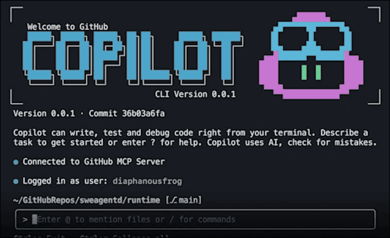 The terminal in Windows.