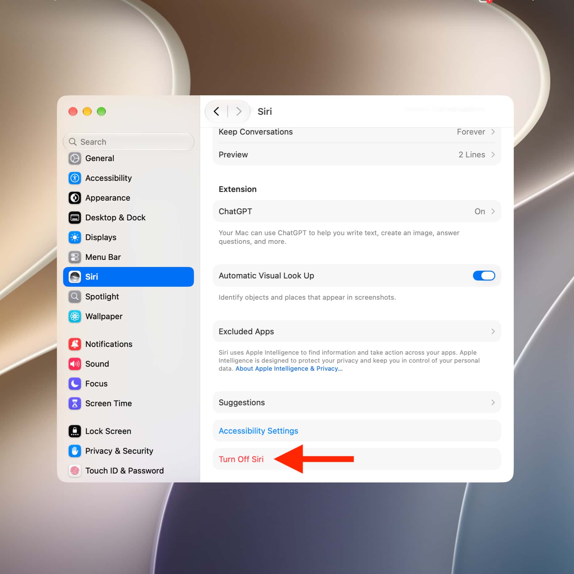 Turn Off Siri on Mac